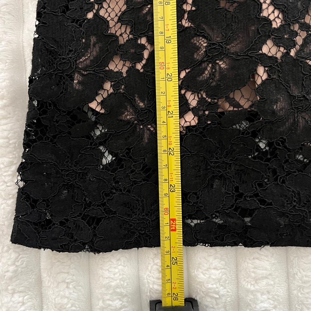 Revolve WAYF Berklin Lace Black Fitted Long Sleeve Blouse Top with Nude Tank Top - Picture 12 of 14